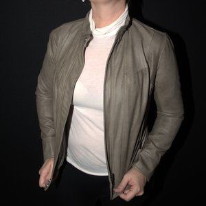 Grey Faux Leather Jacket